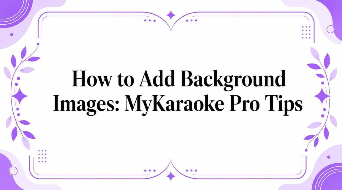 How to Add Background Images: MyKaraoke Pro Tips